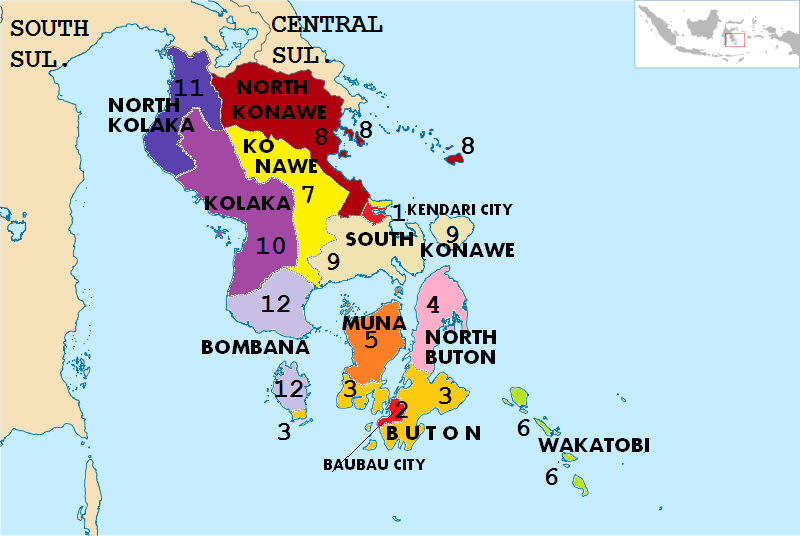 sultra southeast sulawesi map peta